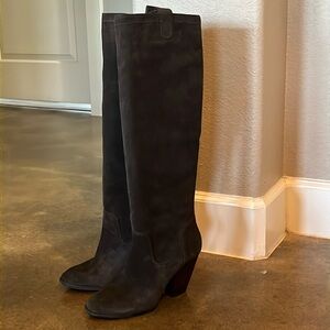 Like new BCBG tall boots. Charcoal gray suede. Size 8.5